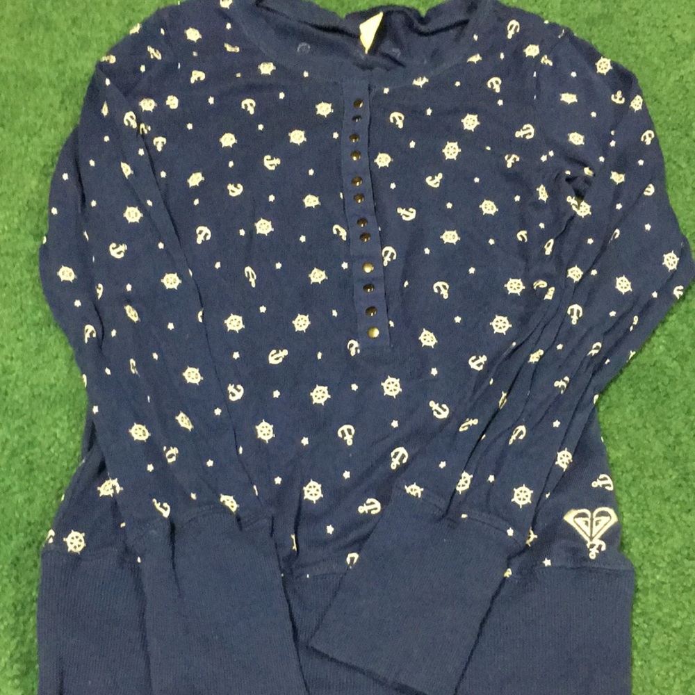Roxy Blue Anchor Long Sleeve Top